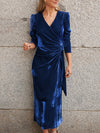 Velvet V-Neck Dress