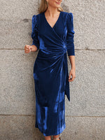 Velvet V-Neck Dress