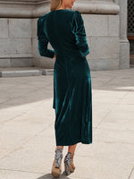 Velvet V-Neck Dress