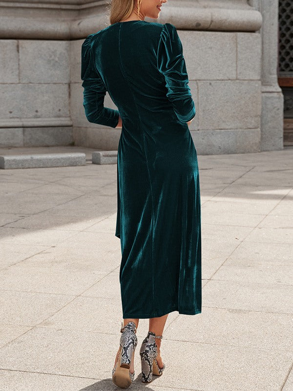 Velvet V-Neck Dress