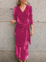 Velvet V-Neck Dress