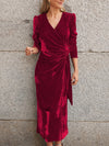 Velvet V-Neck Dress