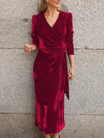 Velvet V-Neck Dress