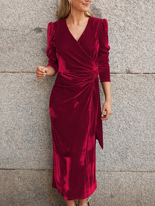 Velvet V-Neck Dress