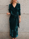 Velvet V-Neck Dress