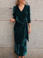 Velvet V-Neck Dress