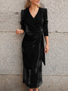 Velvet V-Neck Dress