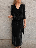 Velvet V-Neck Dress