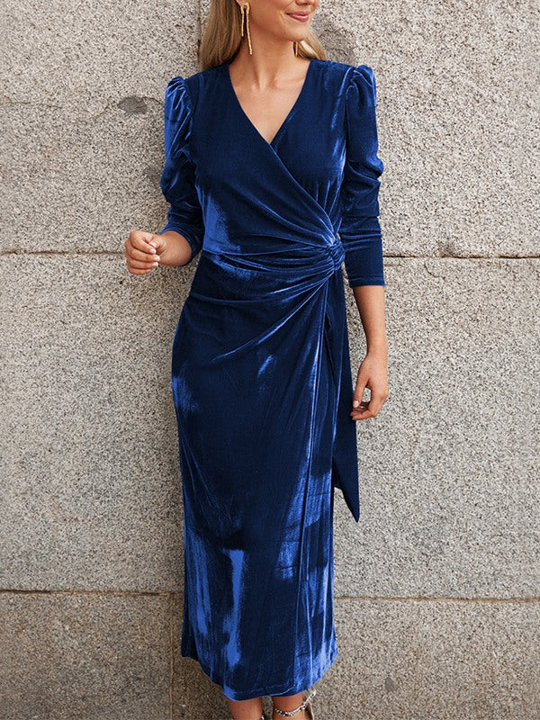 Velvet V-Neck Dress