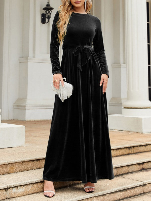 Velvet Tied Maxi Dress