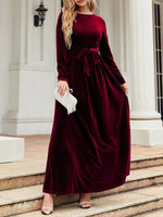 Velvet Tied Maxi Dress