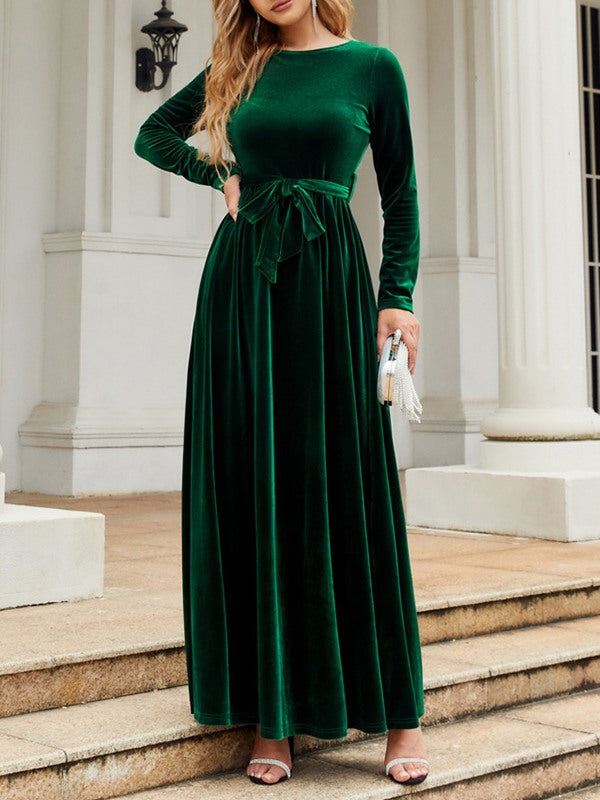 Velvet Tied Maxi Dress