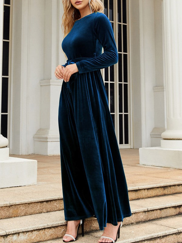 Velvet Tied Maxi Dress