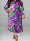Printed Tied Pleated Dress