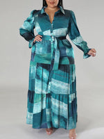 Printed Belted Shirt Dress