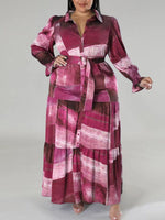 Printed Belted Shirt Dress