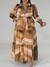 Printed Belted Shirt Dress