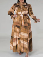 Printed Belted Shirt Dress