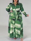 Printed Belted Shirt Dress