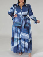 Printed Belted Shirt Dress