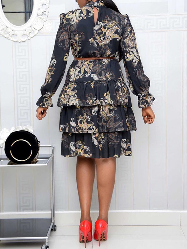 Printed Ruffle Dress