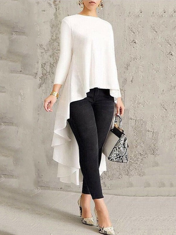 Solid High-Low Tunic Top