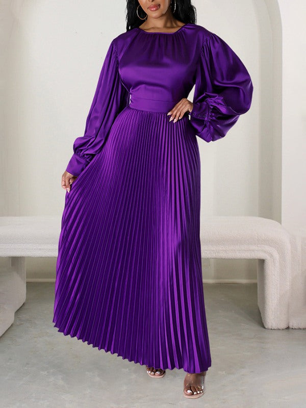 Beautiedoll Solid Pleated Dress