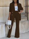 Double-Breasted Blazer & Flared Pants Set
