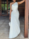 Beautiedoll One-Shoulder Pleated Dress