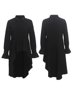 Bell-Sleeve High-Low Tunic Shirt