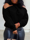 Beautiedoll Multi-Way Cold-Shoulder Sweater