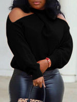 Beautiedoll Multi-Way Cold-Shoulder Sweater