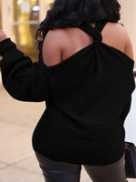 Beautiedoll Multi-Way Cold-Shoulder Sweater