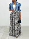 High-Waist Leopard Skirt