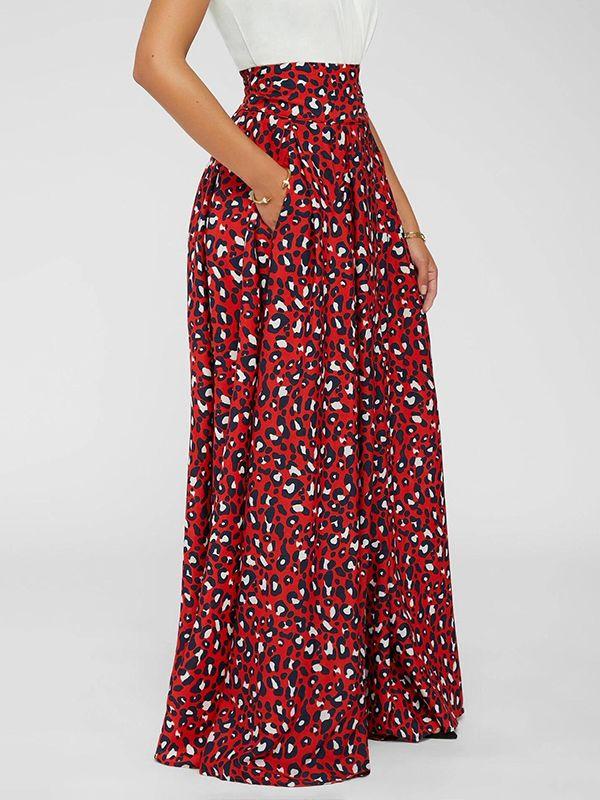 High-Waist Leopard Skirt