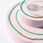 Gold Beads Green Necklace