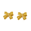 18k Gold Bowtie Pearl Earrings