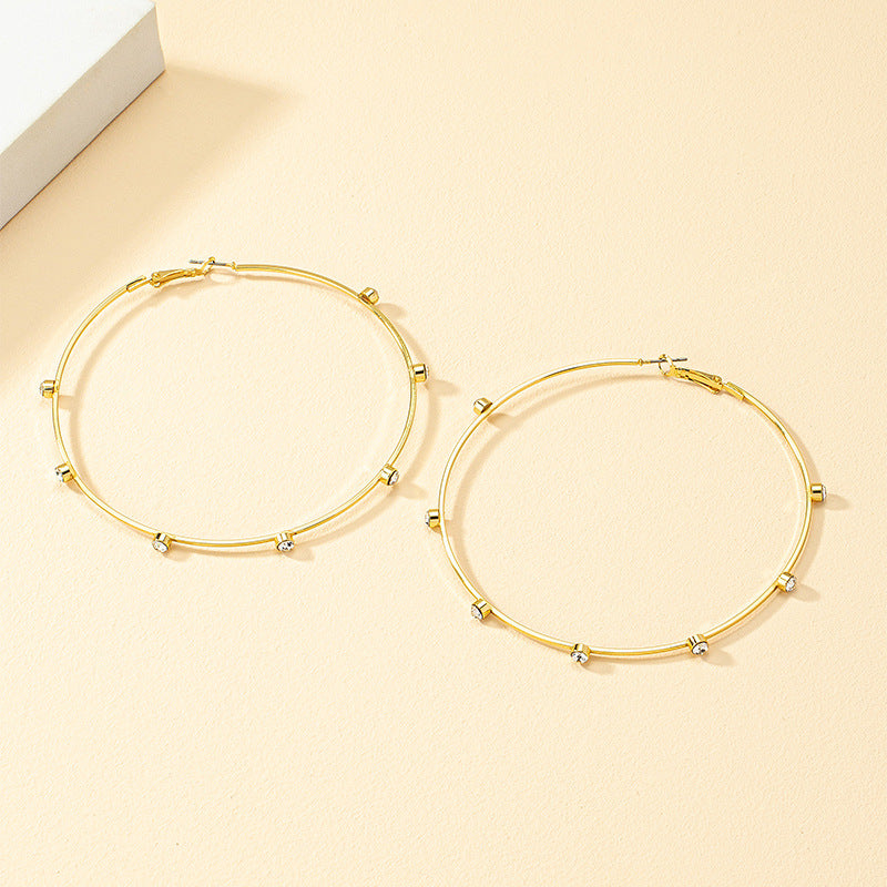 Scattered Stones Hoop Earrings