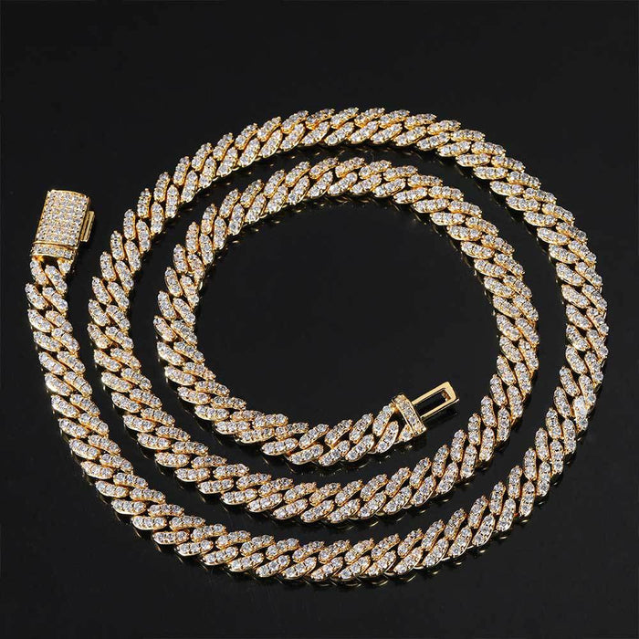 8mm Prong Cuban Link Chain in Gold