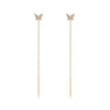 Zirconia Butterfly Threader Earrings