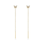 Zirconia Butterfly Threader Earrings