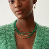 Gold Beads Green Necklace