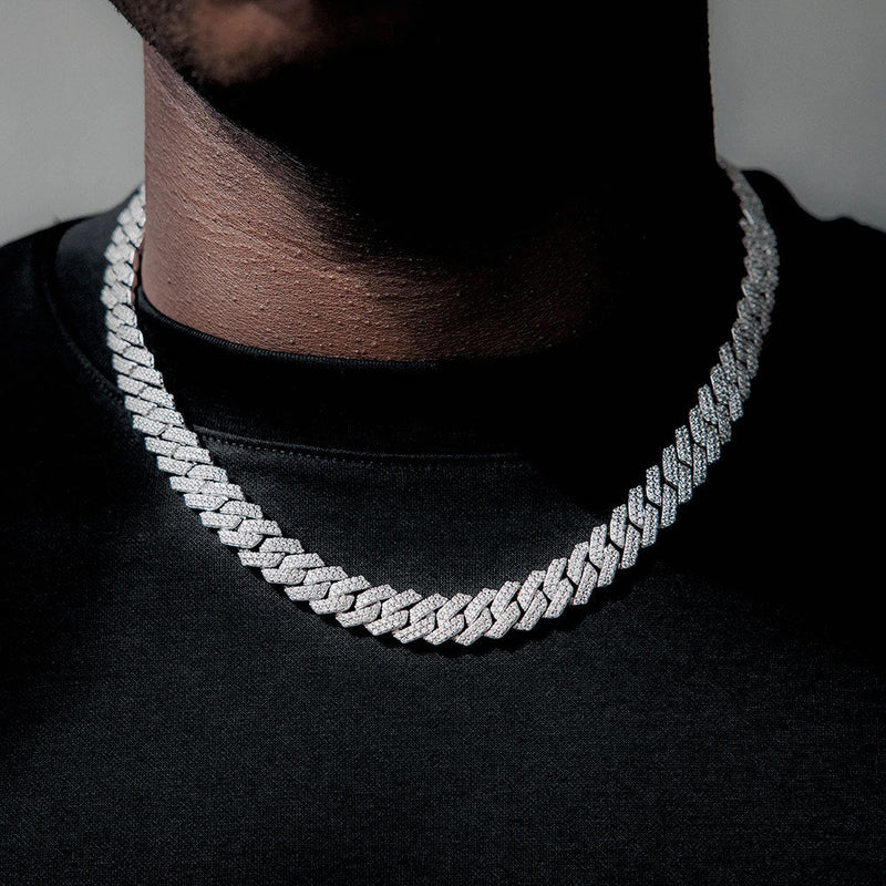 12mm Diamond Prong Cuban Chain