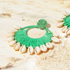 Shell Green Drop Earrings